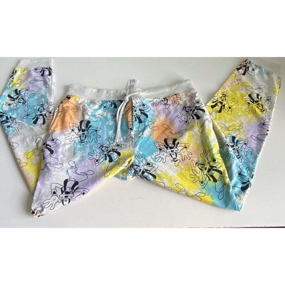 Disney Parks Men's Sz L Splatter Goofy Jogger Lounge Pants Elastic Drawstring - Picture 8 of 16